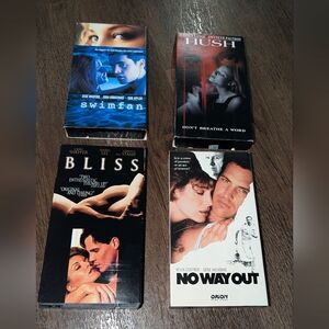VHS Tapes Romance Drama Thriller Bliss Swimfan Hush No Way Out Vtg Movie Lot